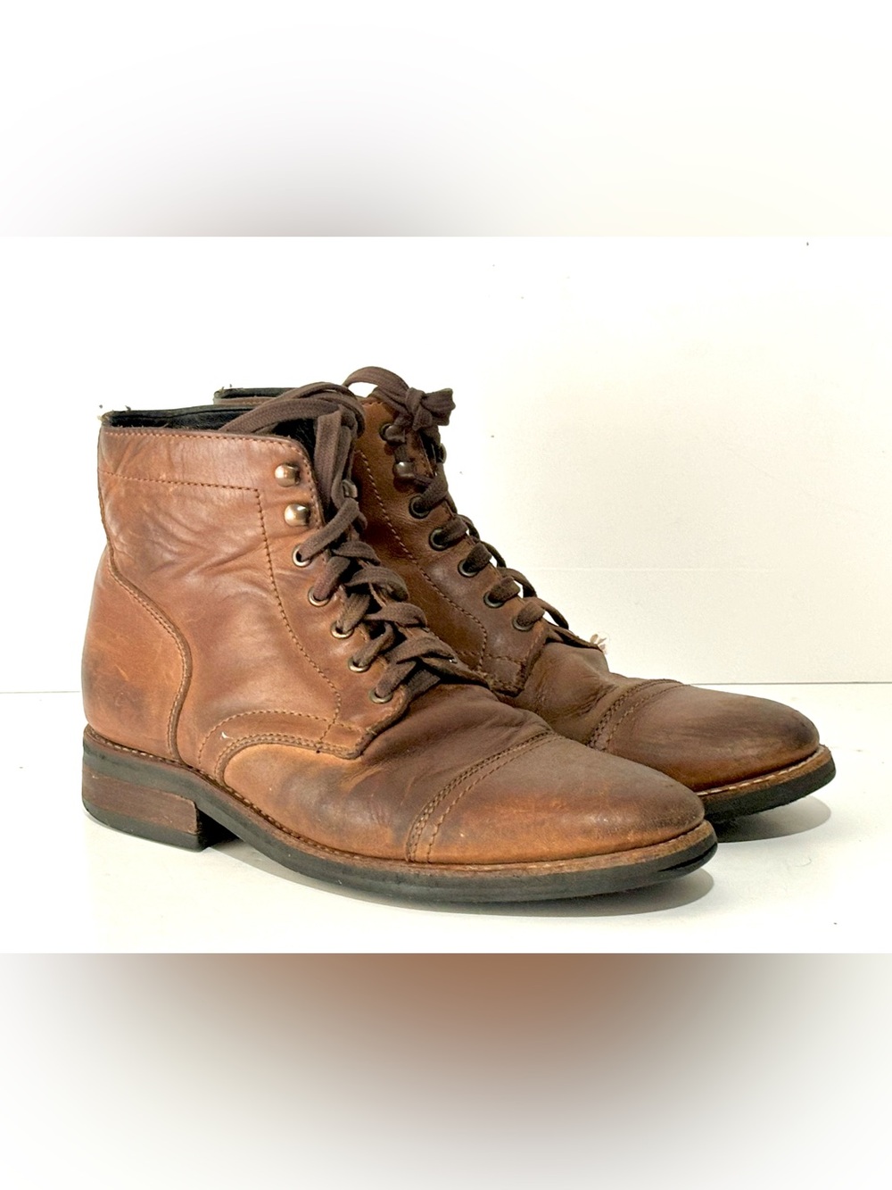 Thursday Everyday Mens Brown Leather Cap Toe Boots Size US 8